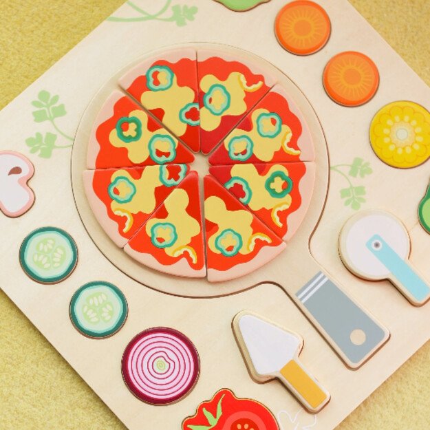 CLASSIC WORLD medinė pica – dėlionė su daržovėmis, 22 dalys 3