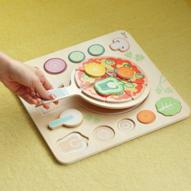 CLASSIC WORLD medinė pica – dėlionė su daržovėmis, 22 dalys 2