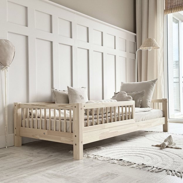 BASIC SLATS vaikiška lova – 160x80 cm, natūralaus medžio