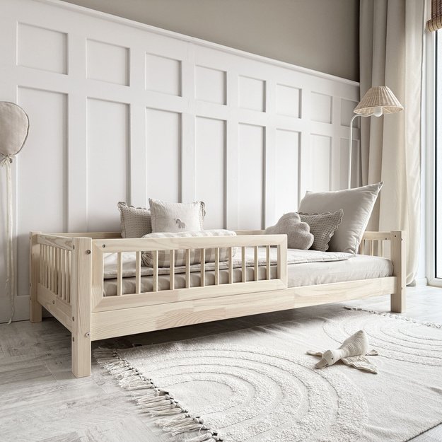 BASIC SLATS vaikiška lova – 160x80 cm, natūralaus medžio