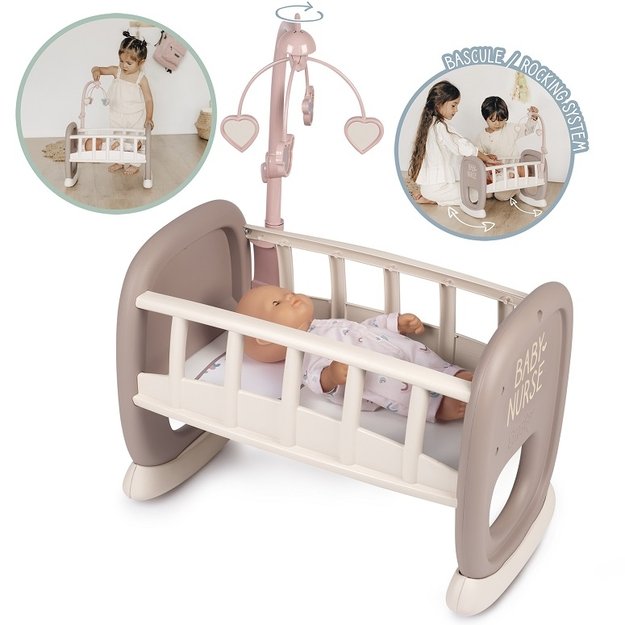 SMOBY Baby Nurse – lėlių lopšys su karusele