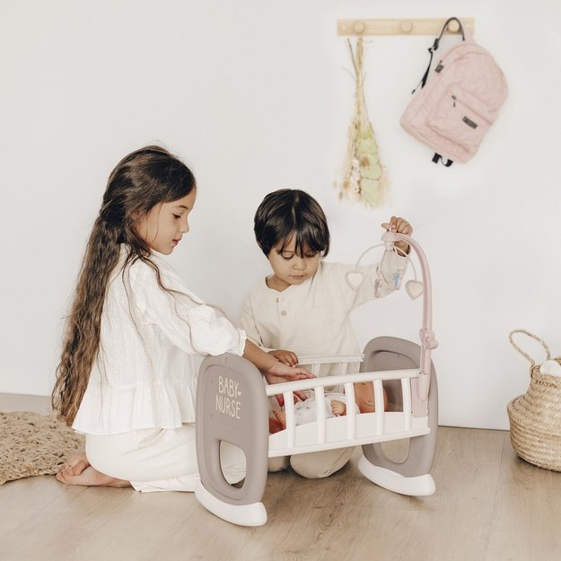 SMOBY Baby Nurse – lėlių lopšys su karusele 1