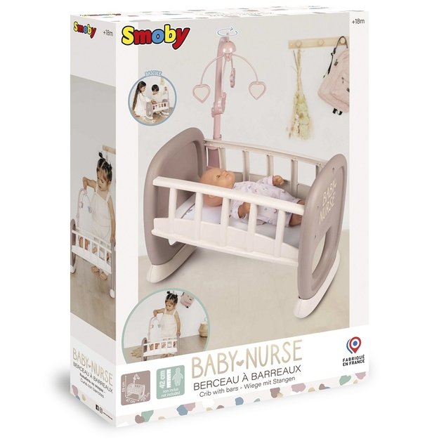 SMOBY Baby Nurse – lėlių lopšys su karusele 9