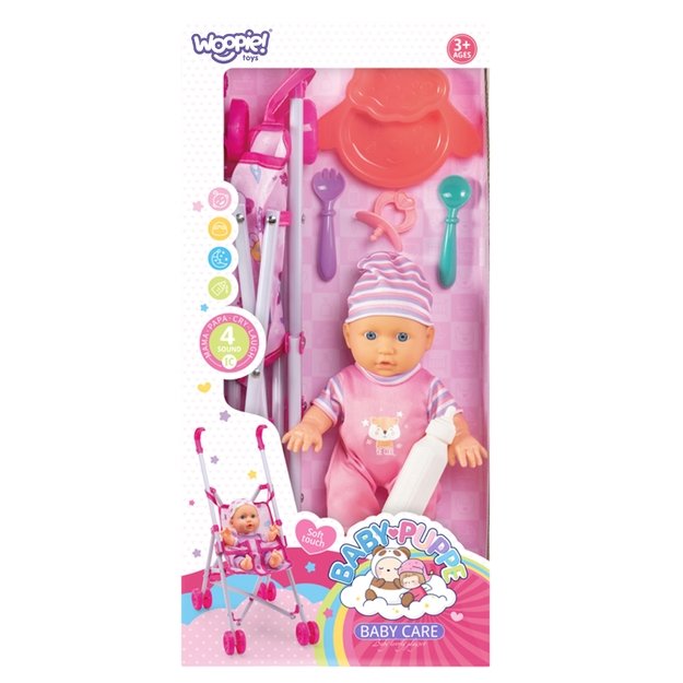 WOOPIE ROYAL – pirmoji kūdikio lėlė su vežimėliu, auklės ir maitinimo rinkinys 5