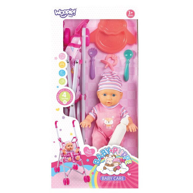 WOOPIE ROYAL – pirmoji kūdikio lėlė su vežimėliu, auklės ir maitinimo rinkinys 5
