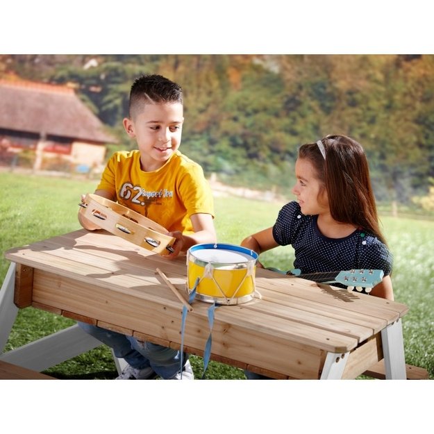AXI pikniko stalas „Nick“ su suoliuku, skėčiu ir talpomis vandeniui / smėliui