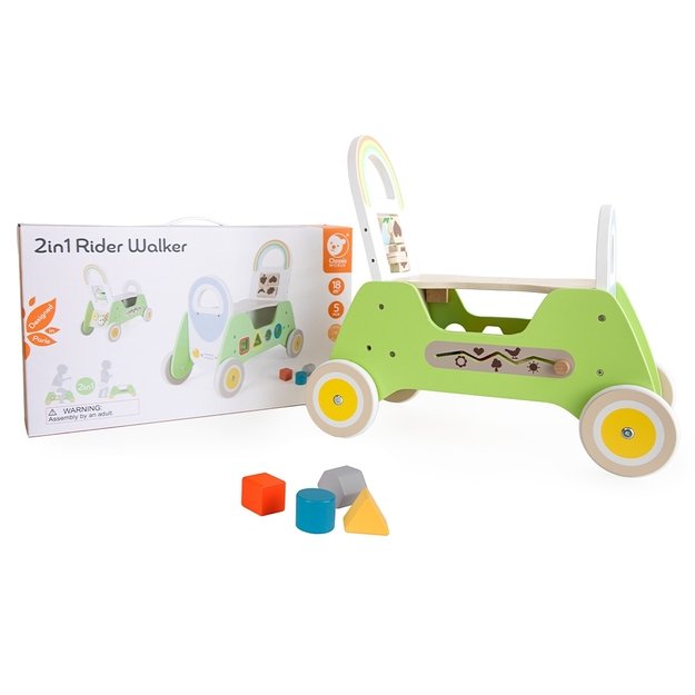 Medinis Montessori stumdukas ir paspirtukas 2in1 „Rider“