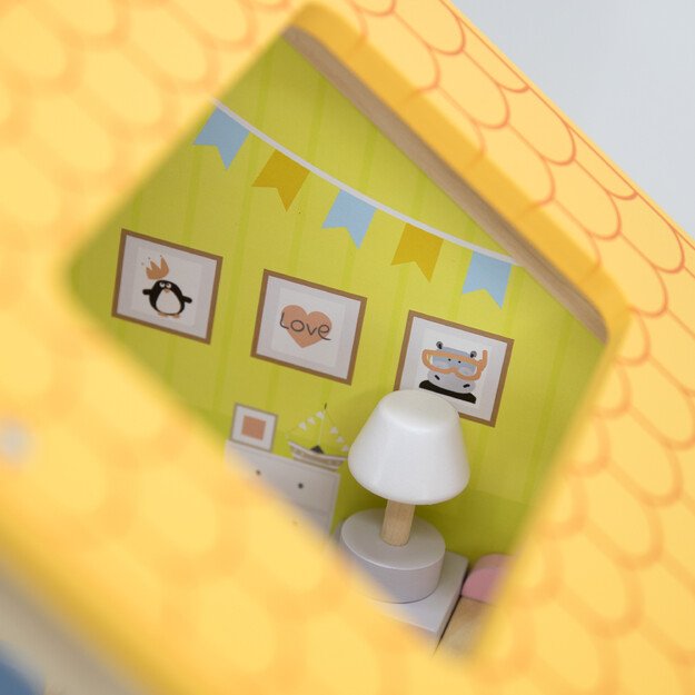 VIGA Medinis Lėlių Namas su Lėlytėmis ir Priedais 3