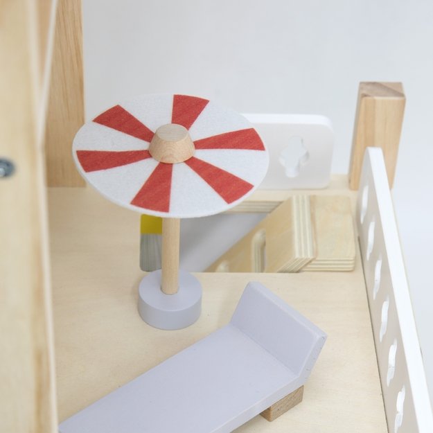 VIGA Medinis Lėlių Namas su Lėlytėmis ir Priedais 1