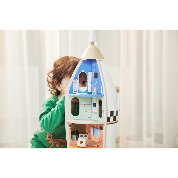 CLASSIC WORLD medinė raketa – žaidimų namelis su figūrėlėmis 10