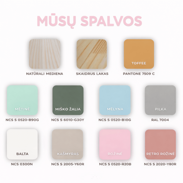 Vaikiška klasikinė lova Basic Alto (individualūs išmatavimai) 5